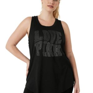 Victoria's Secret Pink Knit Racerback Perfect Tank Top, Pure Black, X-Large