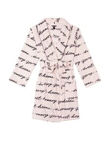 victoria’s secret short cozy robe color sweet dreams pink stripe size medium/large new