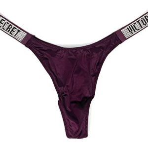 Victoria's Secret Bombshell Shine Thong Panty, Maroon, X-Large