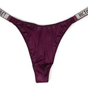 Victoria's Secret Bombshell Shine Thong Panty, Maroon, X-Large