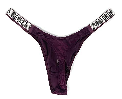 Victoria's Secret Bombshell Shine Thong Panty, Maroon, X-Large