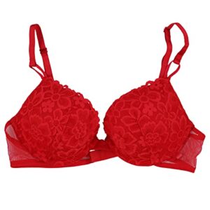 victoria’s secret sexy tee floral lace push-up bra (36b, red)
