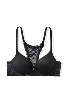 victoria’s secret body by victoria front close push-up bra, black lace, 36c