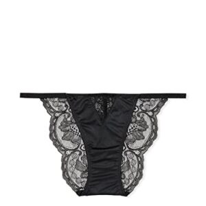 Victoria's Secret Very Sexy Lace String Cheekini Panty, Black Lace String, Large