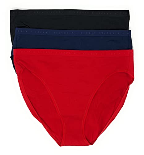 Victoria's Secret High-Leg Brief Panty Set of 3 Medium Black / Ensign / Red