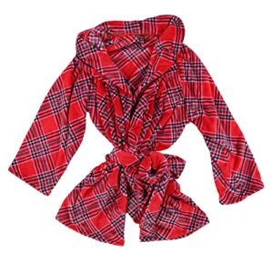 victoria’s secret short cozy robe (red plaid, xl/xxl)