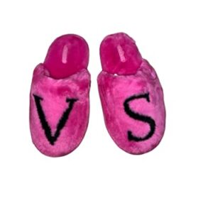 Victoria's Secret Closed Toe Faux Fur Slipper Color Pink Size Large 9/10 New