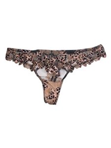 victoria’s secret dream angels floral embroidered thong panty color leopard new (medium)