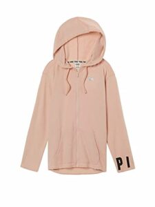 victoria’s secret pink side slit full zip hoodie full zip color ballet pink size x-small new