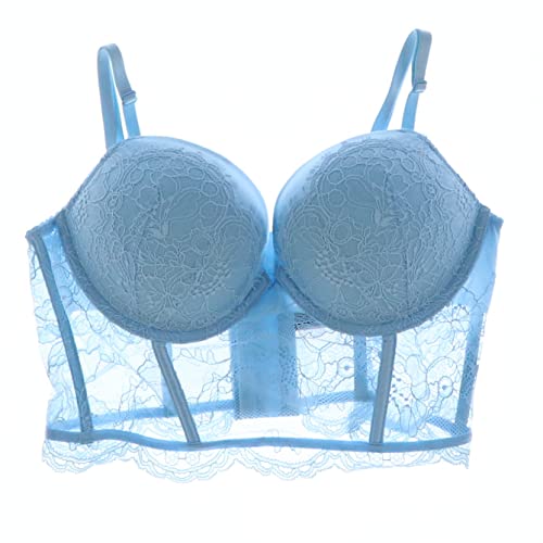 Victoria's Secret Bra Very Sexy Bombshell Lace Longline (36C, Light Blue)