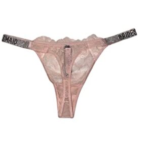 Victoria's Secret Very Sexy Rhinestones Bombshell Shine Strap Brazilian Lace Thong Panty Color Pink Size Medium New