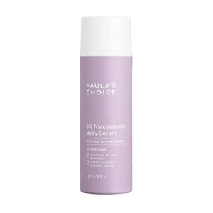 paula’s choice 5% niacinamide body serum treatment with vitamin b3 & b5, lotion for discoloration, redness, wrinkles & fine lines and uneven tone on body, chest, arms & legs, for all skin types including acne-prone, fragrance-free & paraben-free, 4 fl oz.