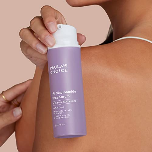 Paula's Choice 5% Niacinamide Body Serum Treatment with Vitamin B3 & B5, Lotion for Discoloration, Redness, Wrinkles & Fine Lines and Uneven Tone on Body, Chest, Arms & Legs, For All Skin Types Including Acne-Prone, Fragrance-free & Paraben-free, 4 Fl Oz.