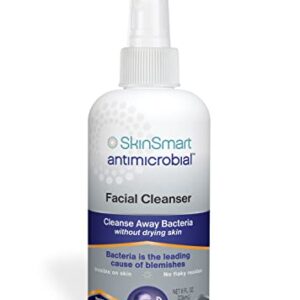 SkinSmart Facial Cleanser for Acne, Targets Bacteria for Active Teenage Athletes Post Workout and Adult Acne, 8 oz Spray Bottle, Safe for Multiple Daily Uses