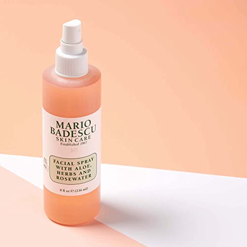 Mario Badescu Facial Spray with Aloe, Herbs and Rosewater for All Skin Types | Face Mist that Hydrates, Rejuvenates & Clarifies | 8 FL OZ