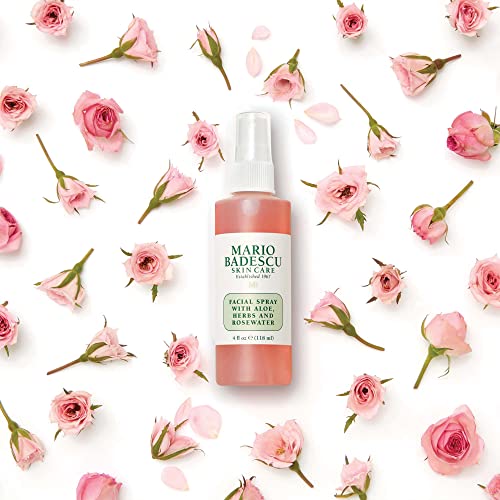 Mario Badescu Facial Spray with Aloe, Herbs and Rosewater for All Skin Types | Face Mist that Hydrates, Rejuvenates & Clarifies | 8 FL OZ