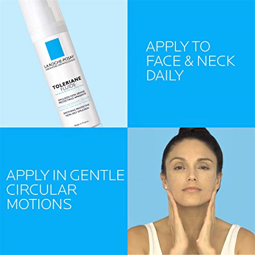 La Roche-Posay Toleriane Sensitive Fluide Protective Moisturizer, Lightweight Oil-Free Face Moisturizer, For Sensitive Skin