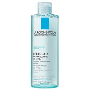 la roche-posay effaclar micellar cleansing water toner for oily skin, oil free makeup remover, safe for sensitive skin with thermal spring water, 13.52 fl oz (pack of 1)