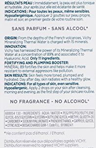 Vichy Mineral 89 Hyaluronic Acid Face Serum, Facial Gel Moisturizer and Pure Hyaluronic Acid Hydrating Serum for Sensitive or Dry Skin, 1.01 Fl Oz (Pack of 1)