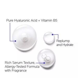 The combined action of Vitamin B5 Pure Hyaluronic Acid Serum for Face, with Vitamin B5, Anti-Aging Serum for Fine Lines and Wrinkles,