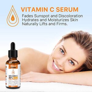 Premium 20% Vitamin C Serum For Face - (2PACK) with Hyaluronic Acid, Retinol & Amino Acids - Boost Skin Collagen,Hydrate & Plump Skin, Anti Aging & Wrinkle Facial Serum