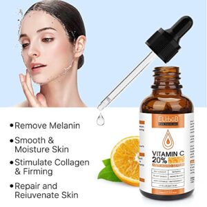 Premium 20% Vitamin C Serum For Face - (2PACK) with Hyaluronic Acid, Retinol & Amino Acids - Boost Skin Collagen,Hydrate & Plump Skin, Anti Aging & Wrinkle Facial Serum