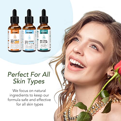 Age Defying Serum 3 Pack, Vitamin C Serum, Retinol Serum and Hyaluronic Acid Serum - Boost Skin Collagen,Hydrate & Plump Skin, Anti Aging & Wrinkle Facial Serum