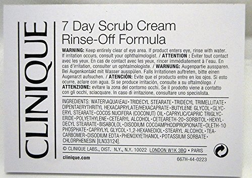 Clinique 7 Day Scrub for Unisex Cream Rinse Off Formula, 3.4 Ounce