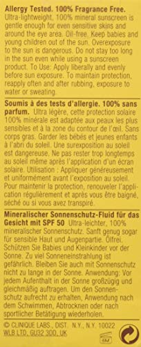 Clinique Spf 50 Mineral Sunscreen Fluid for Face, 1 Ounce