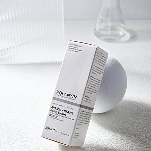 Rolanyin Peeling Solution AHA 30% + BHA 2% Exfoliating Facial Serum 30ml Fighting Blemishes Reduces Pore Congestion and Fine Lines…