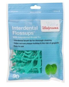 2 pack of walgreens interdental brush tip flossups mint90.0 ea