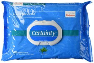 walgreens certainty adult disposable washcloths, 48 ea