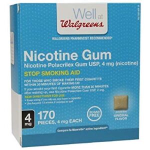 walgreens original nicotine gum 4 mg 170 count