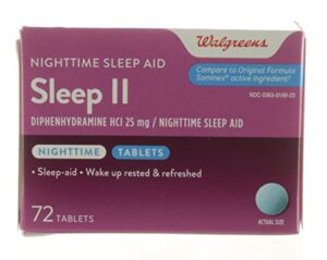 walgreens sleep ii nighttime sleep-aid tablets, 72 ea