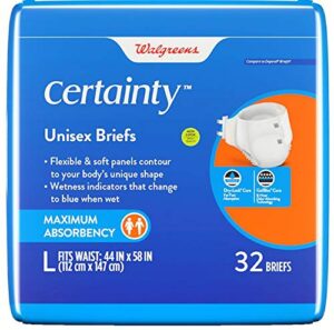 walgreens certainty fitted briefs, large, 32 ea by walgreens