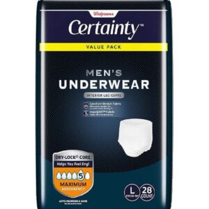 Walgreens Certainty Men's Underwear, Maximum Absorbency Large 28.0ea