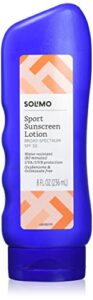 amazon brand – solimo sport sunscreen lotion, spf 30, reef friendly (octinoxate & oxybenzone free), broad spectrum uva/uvb protection, 8 fluid ounce