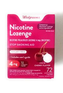walgreens nicotine lozenge, 4mg, cherry, 72 ea