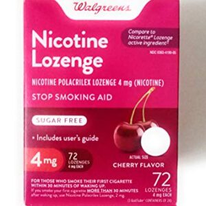 Walgreens Nicotine Lozenge, 4mg, Cherry, 72 ea