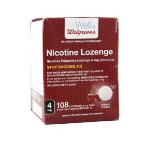 walgreens nicotine lozenge, cherry flavor, 4mg, 108 count