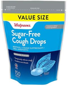 walgreens sugar-free menthol cough drops, 150ea