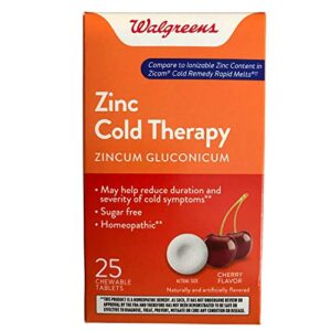 walgreens zinc cold therapy tablets, cherry, 25 ea