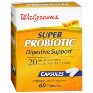 walgreens super probiotic digestive support capsules 60 ea