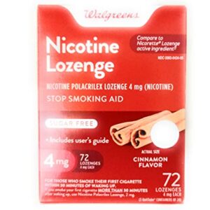 Walgreens Nicotine Lozenge, 4 mg, Cinnamon, 72 ea by Walgreens