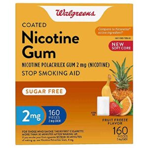 walgreens fruit flavor coated 2 mg nicotine sugar free gum 160 pieces