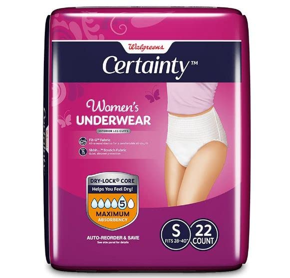 Walgreens Certainty Women's Underwear Maximum Absorbency Small 22.0ea