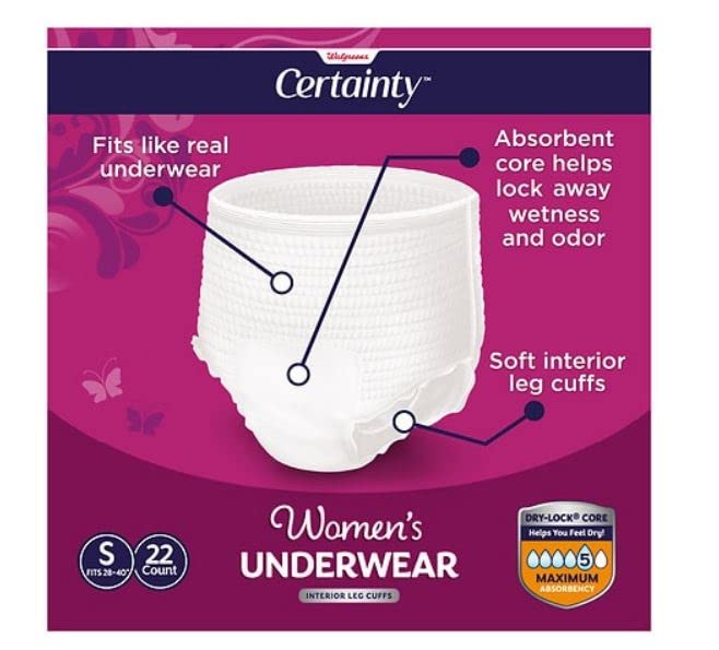 Walgreens Certainty Women's Underwear Maximum Absorbency Small 22.0ea