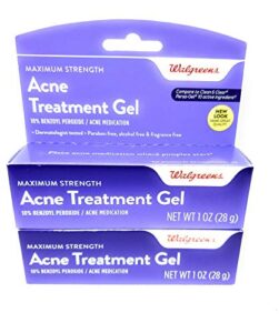 walgreens acne treatment gel , 10% benzoyl peroxide 1 oz (pack of 2)