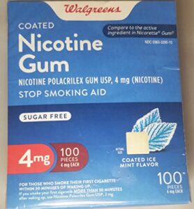 coated nicotine gum 4mg mint 100 pieces sugar free stop smoking aid