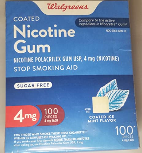 Coated Nicotine Gum 4mg Mint 100 Pieces Sugar Free Stop Smoking Aid